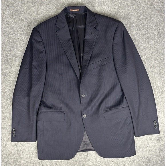 Peter Millar Other - Peter Millar Dual Vent Notched Lapel 100% Wool Blue Pinstripe Blazer Jacket 40R